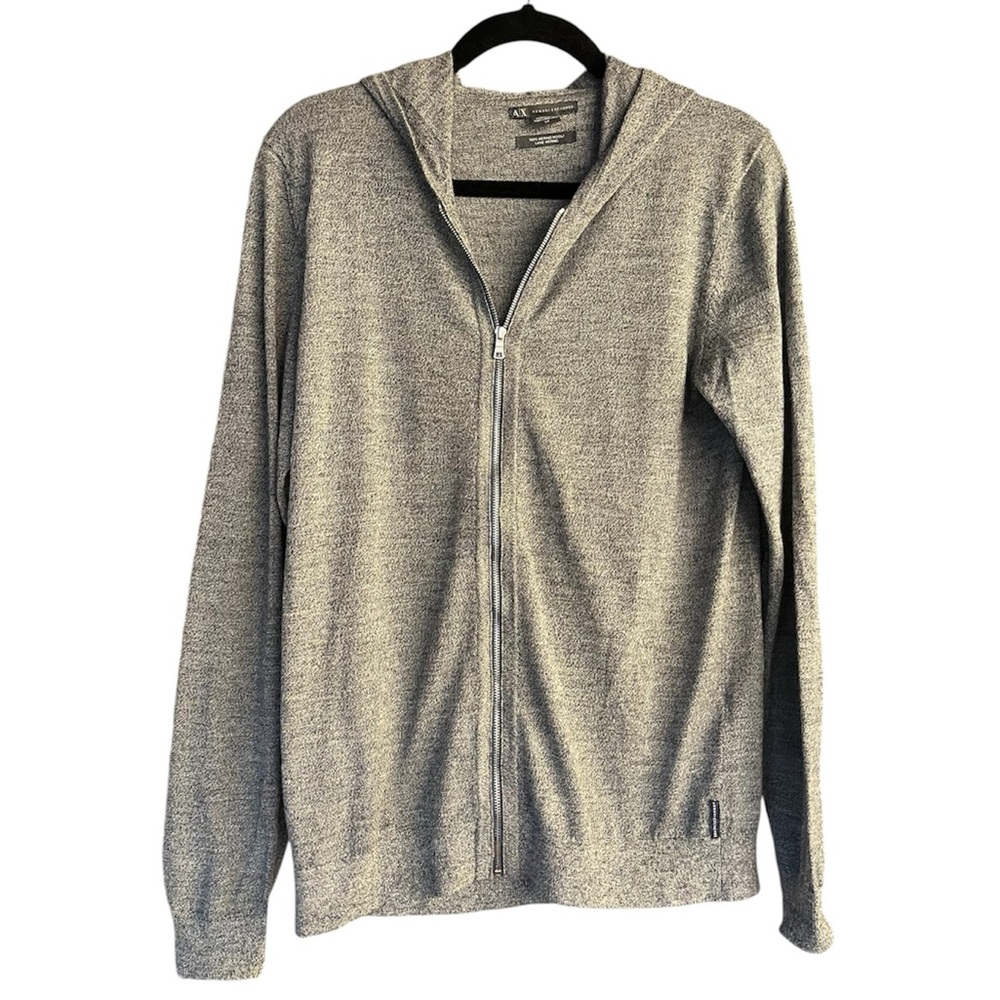 AX Armani Exchange full zip merino wool sweater